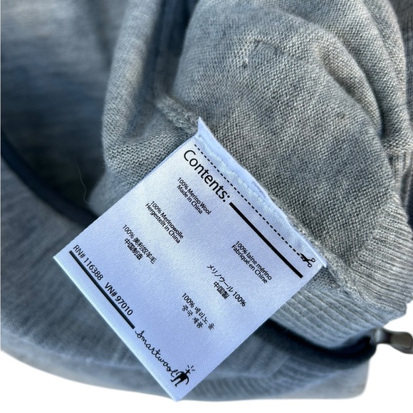 Smartwool 100% Wool Full Zip Hoodie Sweatshirt - Size XS - Gray - Picture 9 of 13